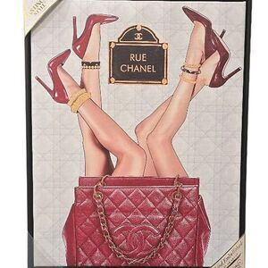 Instinct Style Rue Chanel Framed Canvas Hand Embellished Wall Decor